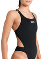 COSTUME NUOTO ARENA DONNA INTERO PISCINA TECH SOLID NERO SPALLINA STRETTA