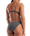 COSTUME ARENA DONNA INTERO PISCINA SOLID NUOTO GRIGIO SPALLINA DOPPIA