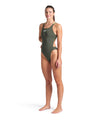 COSTUME ARENA DONNA INTERO PISCINA SOLID NUOTO DARK SAGE VERDONE SPALLINA DOPPIA