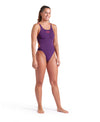 COSTUME ARENA DONNA INTERO PISCINA SOLID  DOPPIA SPALLINA STRETTA VIOLA