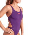 COSTUME ARENA DONNA INTERO PISCINA SOLID  DOPPIA SPALLINA STRETTA VIOLA
