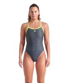 COSTUME ARENA DONNA PISCINA INTERO MONOGRAM SPALLINA STRETTA VERDE