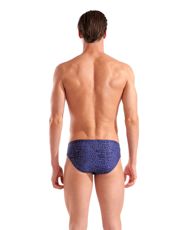 COSTUME ARENA UOMO SLIP NUOTO PISCINA BRIEF SWIM SNAKE SKIN BLU