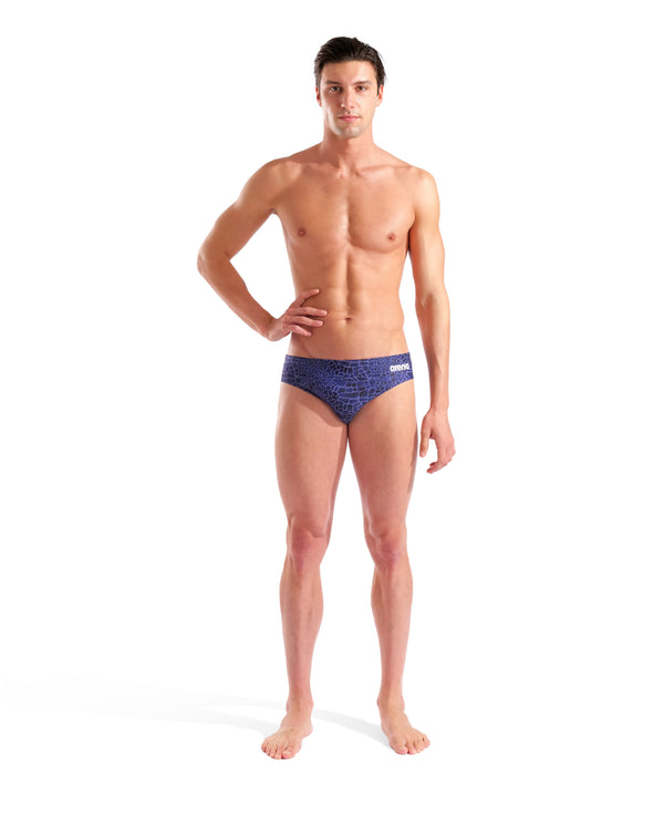 COSTUME ARENA UOMO SLIP NUOTO PISCINA BRIEF SWIM SNAKE SKIN BLU