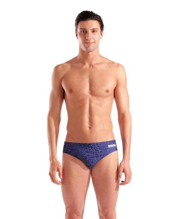 COSTUME ARENA UOMO SLIP NUOTO PISCINA BRIEF SWIM SNAKE SKIN BLU