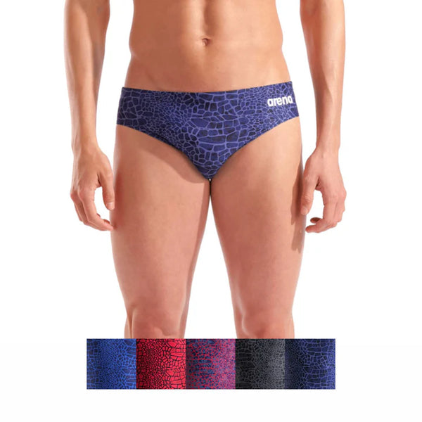 COSTUME ARENA UOMO SLIP NUOTO PISCINA BRIEF SWIM SNAKE SKIN BLU