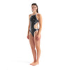 COSTUME ARENA DONNA ONE LACQUER COSTUME INTERO PISCINA TECH NERO BIANCO