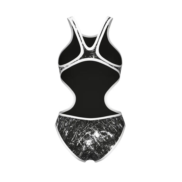 COSTUME ARENA DONNA ONE LACQUER COSTUME INTERO PISCINA TECH NERO BIANCO