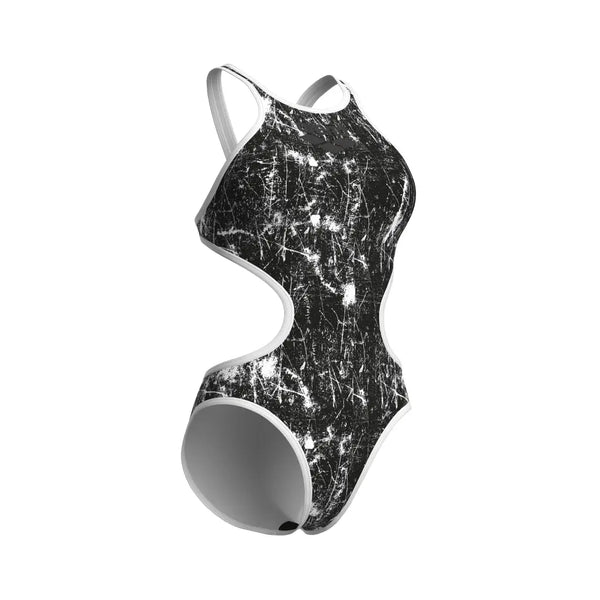COSTUME ARENA DONNA ONE LACQUER COSTUME INTERO PISCINA TECH NERO BIANCO