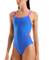 COSTUME ARENA DONNA HYPERFLOW DOUBLE CROSS BACK LOGO SPALLINA INTERO PISCINA NERO IMPERIAL BLUE
