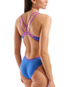 COSTUME ARENA DONNA HYPERFLOW DOUBLE CROSS BACK LOGO SPALLINA INTERO PISCINA NERO IMPERIAL BLUE