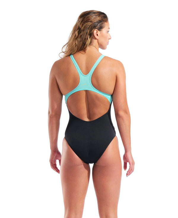 COSTUME ARENA DONNA PISCINA INTERO SWIMSUIT NUOTO MARE NERO FANTASIA