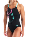 COSTUME ARENA DONNA PISCINA INTERO SWIMSUIT NUOTO MARE NERO FANTASIA