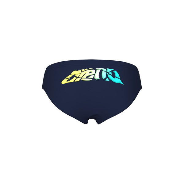 COSTUME BAMBINO ARENA SLIP BIMBO LETTERING SWIM BRIEF BLU NAVY