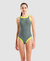 COSTUME ARENA DONNA INTERO PISCINA BOLD LINES NUOTO VERDE SAGE