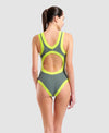 COSTUME ARENA DONNA INTERO PISCINA BOLD LINES NUOTO VERDE SAGE