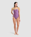 COSTUME NUOTO ARENA DONNA INTERO SPALLINA STRETTA PISCINA VIOLA
