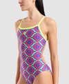 COSTUME NUOTO ARENA DONNA INTERO SPALLINA STRETTA PISCINA VIOLA