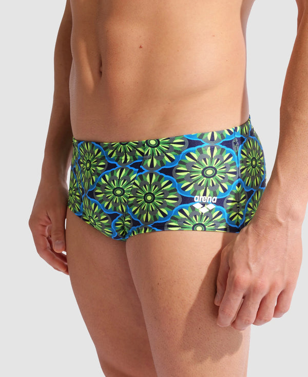 COSTUME ARENA UOMO ALTO TRUNK NUOTO PISCINA SWIM LOW WAIST GREEN MULTI