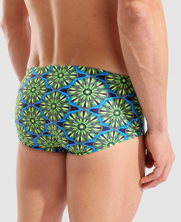 COSTUME ARENA UOMO ALTO TRUNK NUOTO PISCINA SWIM LOW WAIST GREEN MULTI