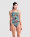 COSTUME NUOTO ARENA DONNA INTERO SPALLINA STRETTA PISCINA LACE PLUS BACK FRUTTA