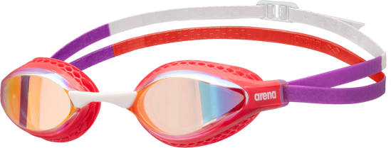 OCCHIALINI PISCINA ARENA AIR SPEED GARA NUOTO SWIM SPECCHIATI ROSSO LAMPONE