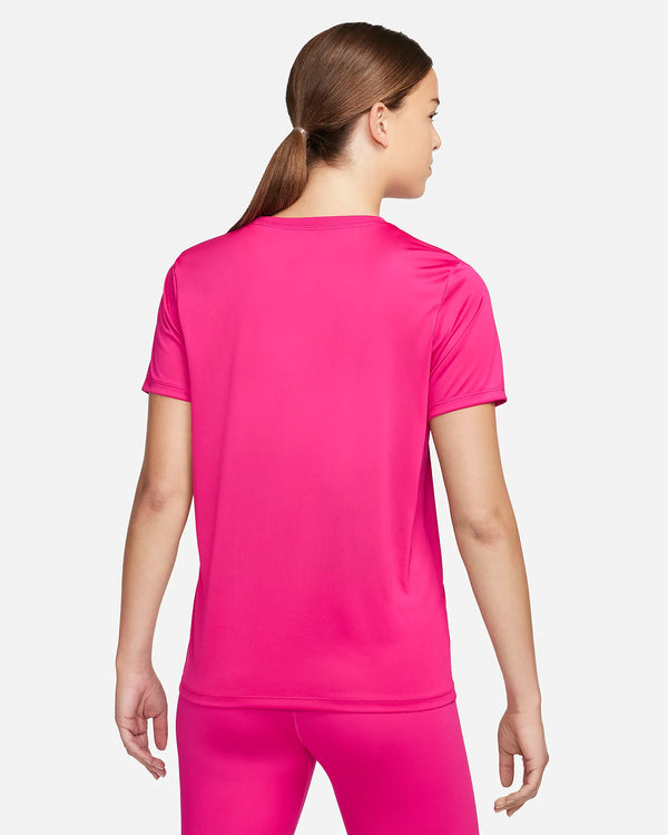 T SHIRT DONNA NIKE DRI FIT SWOOSH RUN MAGLIA WOMAN RUNNING TEE NERA e FUCHSIA