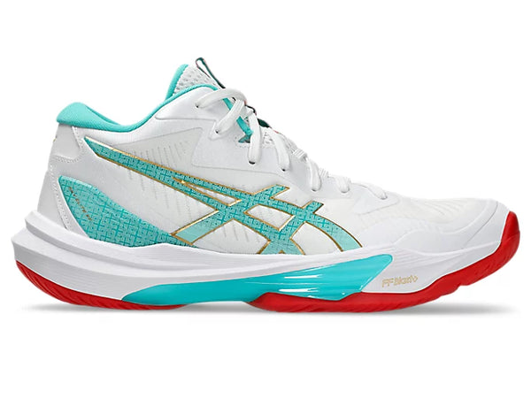 SCARPE VOLLEY PALLAVOLO ASICS DONNA SKY FF MT 3 WHITE SEA GLASS