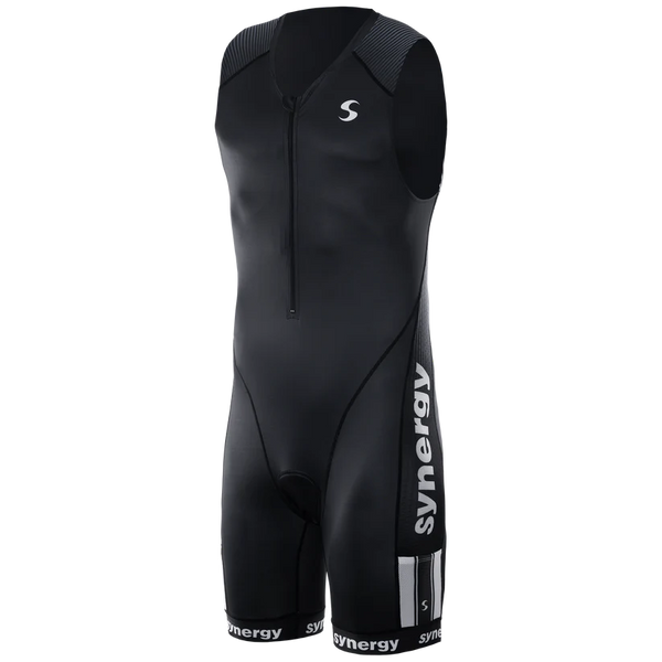 BODY SYNERGY TUTA TRIATHLON UOMO SMANICATA NERA