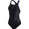 COSTUME DONNA PISCINA SPEEDO NUOTO INTERO NERO LILLA