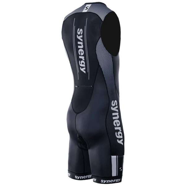 BODY SYNERGY TUTA TRIATHLON UOMO SMANICATA NERA