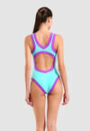 COSTUME ARENA DONNA INTERO PISCINA BOLD LINES NUOTO WATER VIOLET