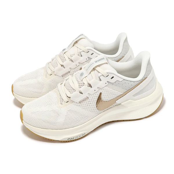 SCARPE NIKE AIR ZOOM STRUCTURE 25 DONNA RUNNING PALESTRA BIANCA ORO