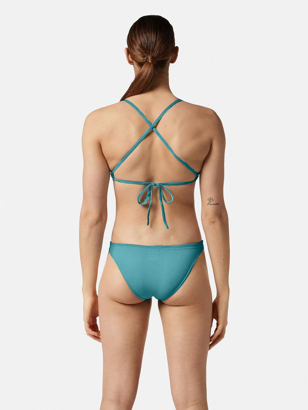 COSTUME 2 PEZZI DONNA AKRON NUOTO PISCINA BIKINI TRIANGOLO AZZURRO