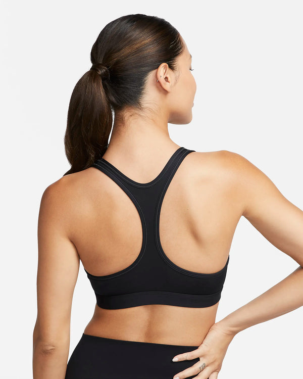 TOP SPORTIVO NIKE REGGISENO SWOOSH LIGHT SUPPORT BRA DONNA NERO