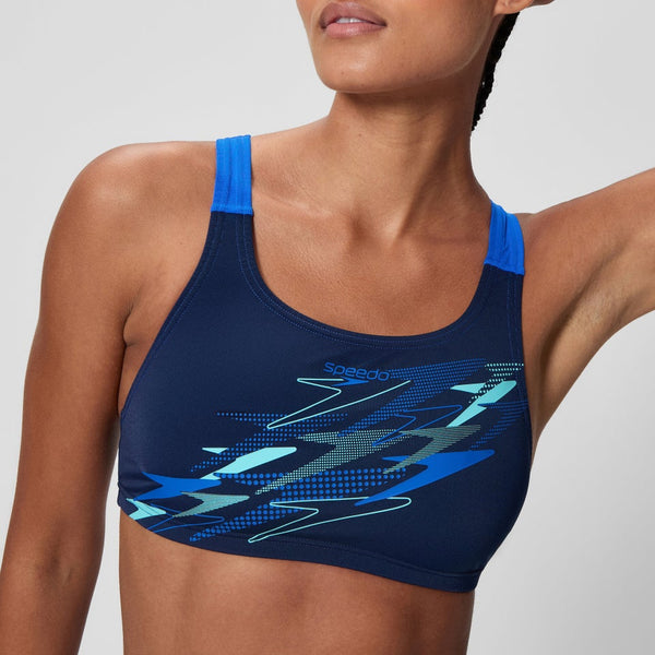 COSTUME 2 PEZZI SPEEDO BIKINI DONNA FASCIA PISCINA NUOTO BLU