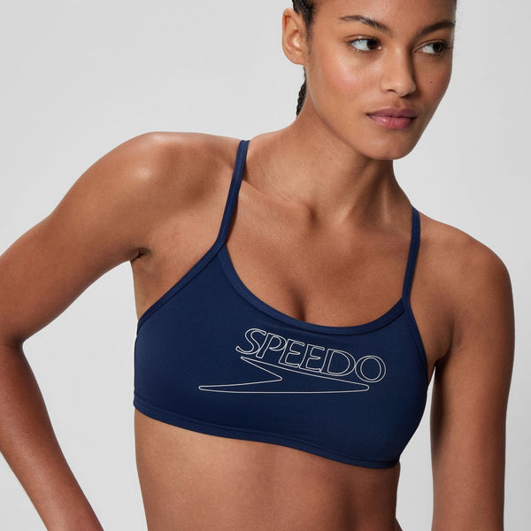 COSTUME BIKINI SPEEDO 2 PEZZI DONNA FASCIA PISCINA NUOTO BLU