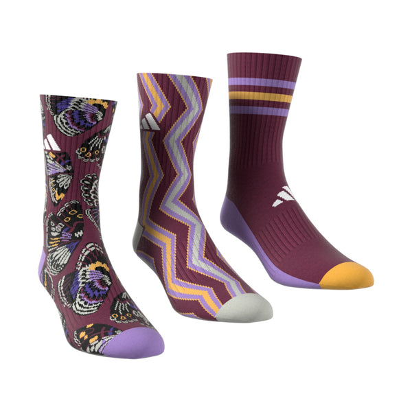 CALZE ADIDAS TRIPLA CUSHIONED CREW SOCKS CALZA 3 PAIA FARFALLE VIOLA