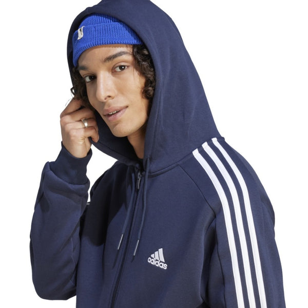 FELPA ADIDAS UOMO BLU ZIP CON CAPPUCCIO REGULAR FIT