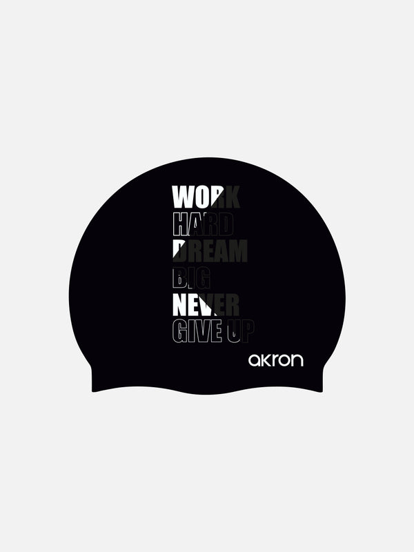 CUFFIA PISCINA AKRON SILICONE SWIM CAP BE WATER CUFFIE NUOTO NERA DREAM