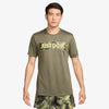 T SHIRT NIKE MAGLIETTA FITNESS UOMO SWOOSH CAMO VERDONE