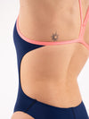 COSTUME DONNA AKRON ITALIA NUOTO PISCINA SPALLINA STRETTA BLU FUXIA