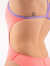 COSTUME DONNA AKRON ITALIA NUOTO PISCINA SPALLINA STRETTA FUXIA LILLA
