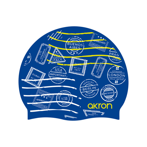 CUFFIA PISCINA AKRON SILICONE SWIM CAP BE WATER CUFFIE NUOTO POST CARD