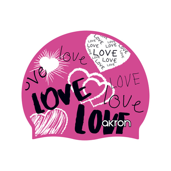 CUFFIA PISCINA AKRON SILICONE SWIM CAP BE WATER CUFFIE NUOTO LOVE