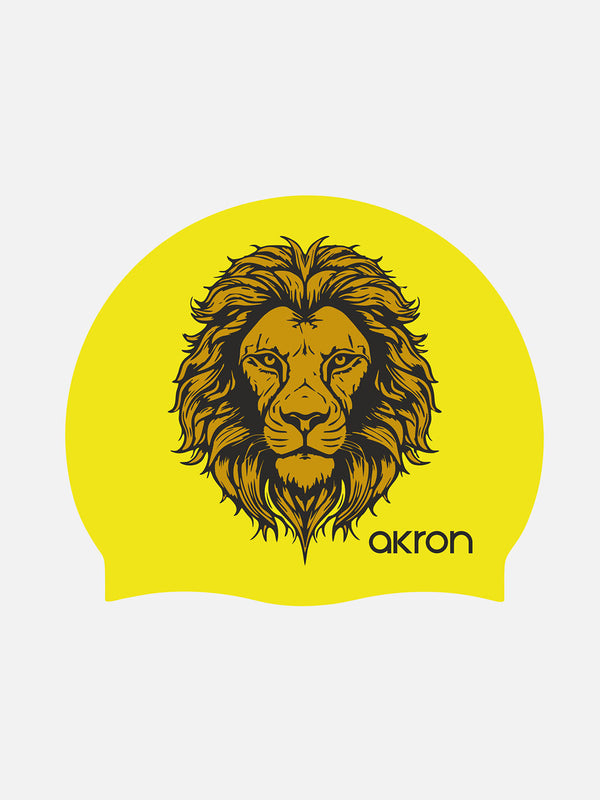 CUFFIA PISCINA AKRON SILICONE SWIM CAP BE WATER CUFFIE NUOTO LION