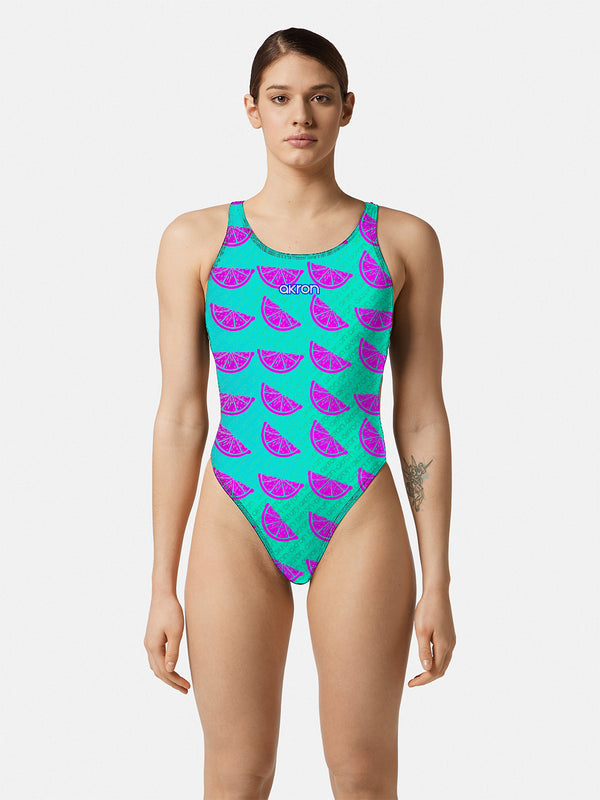 COSTUME DONNA AKRON ITALIA NUOTO PISCINA WOMAN LIMONI