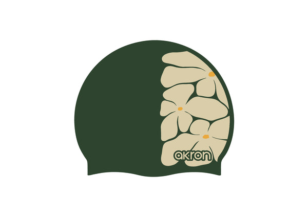 CUFFIA PISCINA AKRON SILICONE SWIM CAP CUFFIE NUOTO CAP DAISY