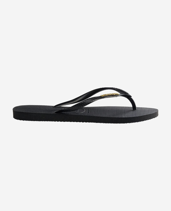 INFRADITO HAVAIANAS DONNA MARE PISCINA NUOTO SLIM LOGO NERA ORO