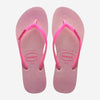 INFRADITO HAVAIANAS DONNA MARE PISCINA NUOTO SLIM LOGO GLITTER IRIDE PINK LEMONADE